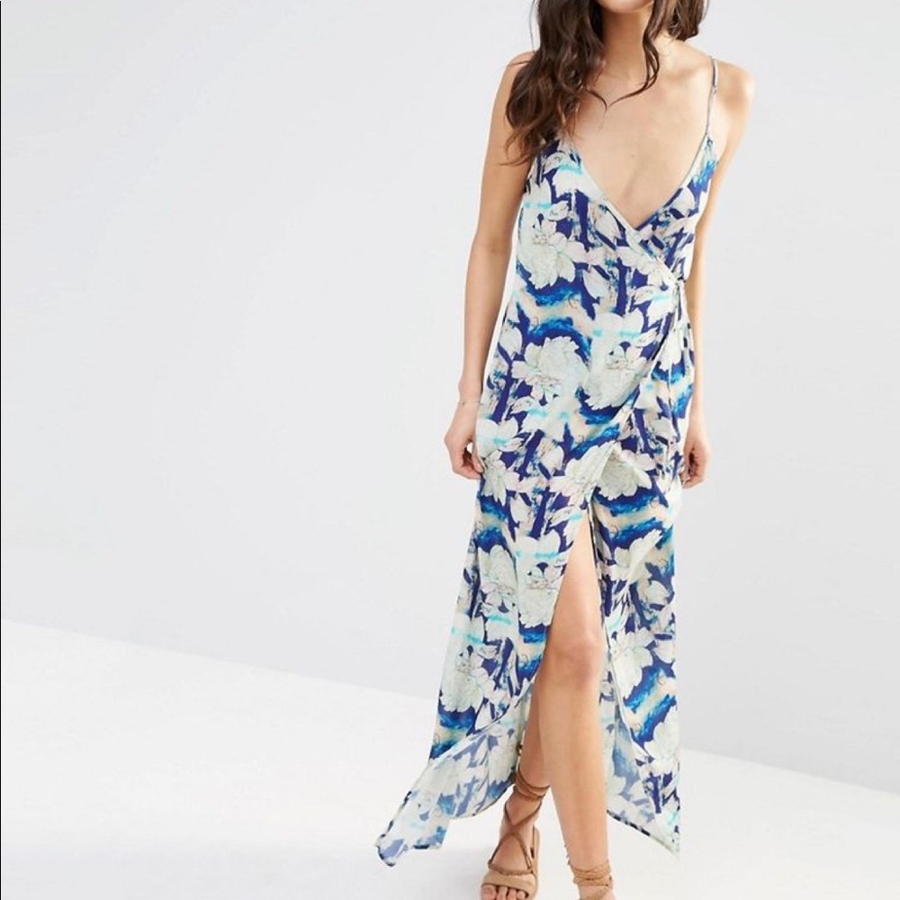 Flynn Skye floral print maxi wrap dress